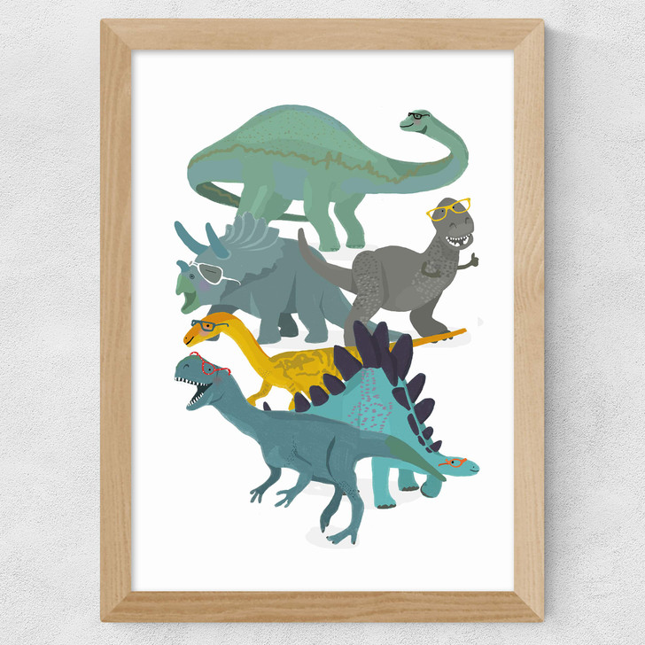 Dino Glasses Wide Oak Frame