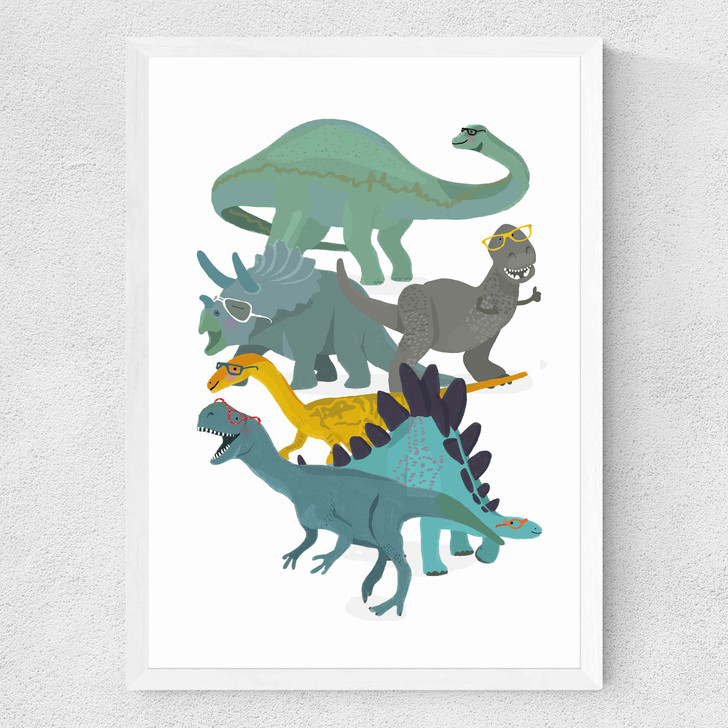 Dino Glasses Medium White Frame
