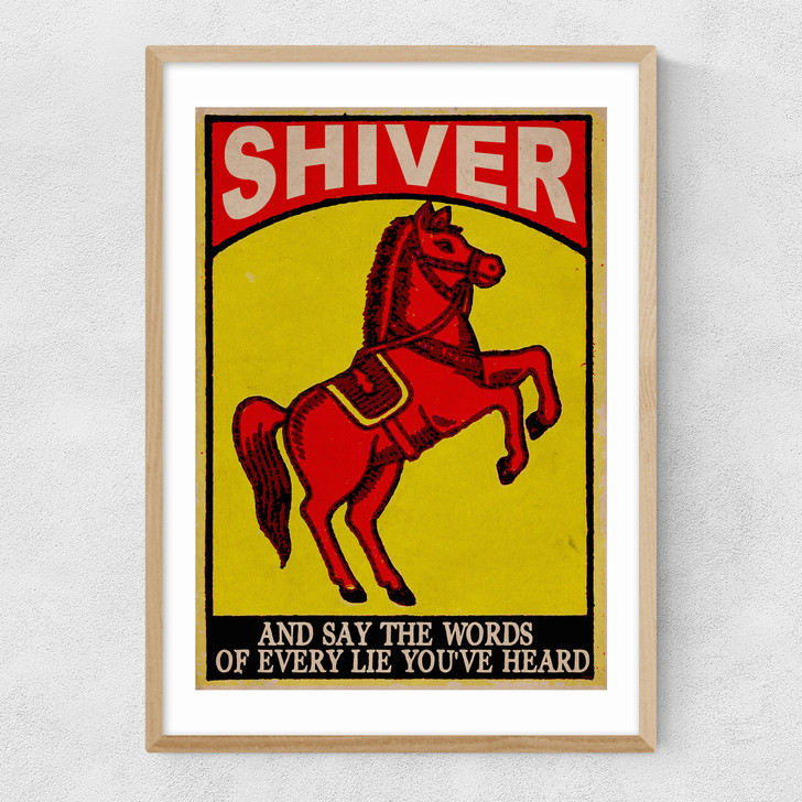 Dancing Horses Narrow Oak Frame