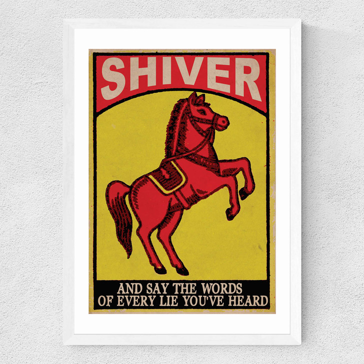 Dancing Horses Medium White Frame