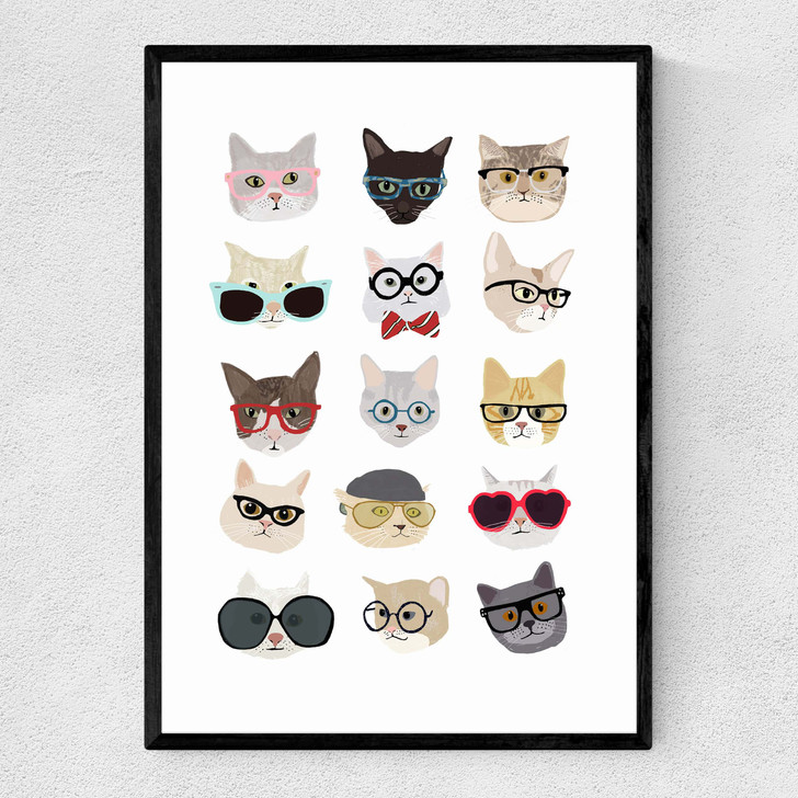 Cats in Glasses Narrow Black Frame