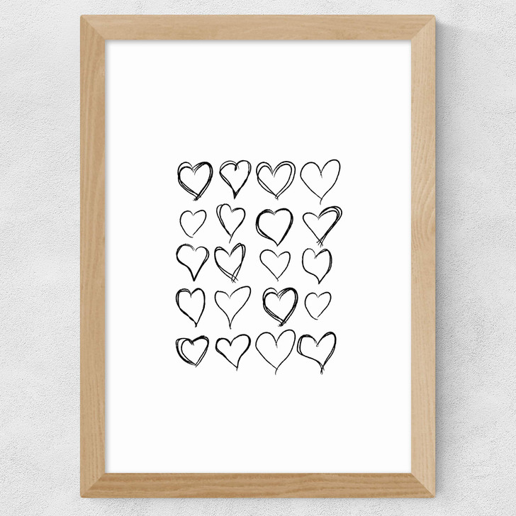 Love Hearts Wide Oak Frame