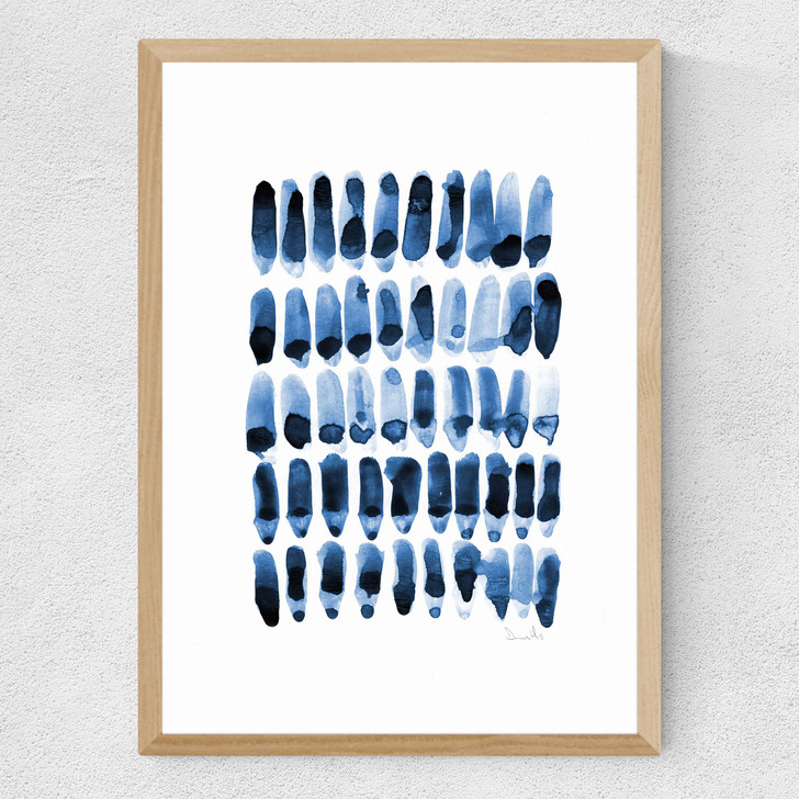 Blue Set 1 Medium Oak Frame Blue Set 1 Medium Oak Frame