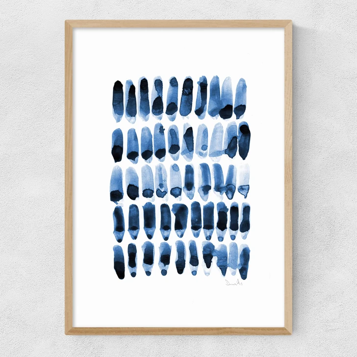 Blue Set 1 Narrow Oak Frame