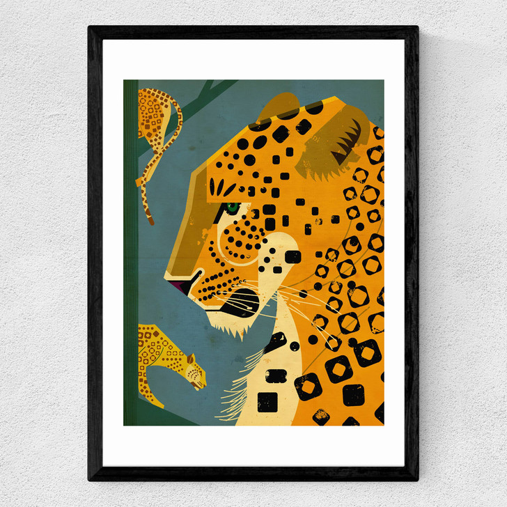 Leopard by Dieter Braun Medium Black Frame