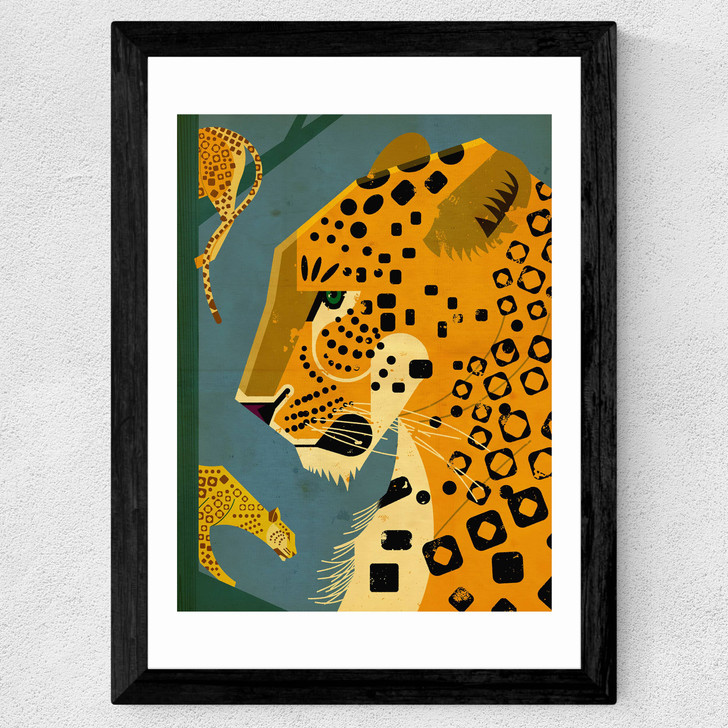 Leopard by Dieter Braun Wide Black Frame