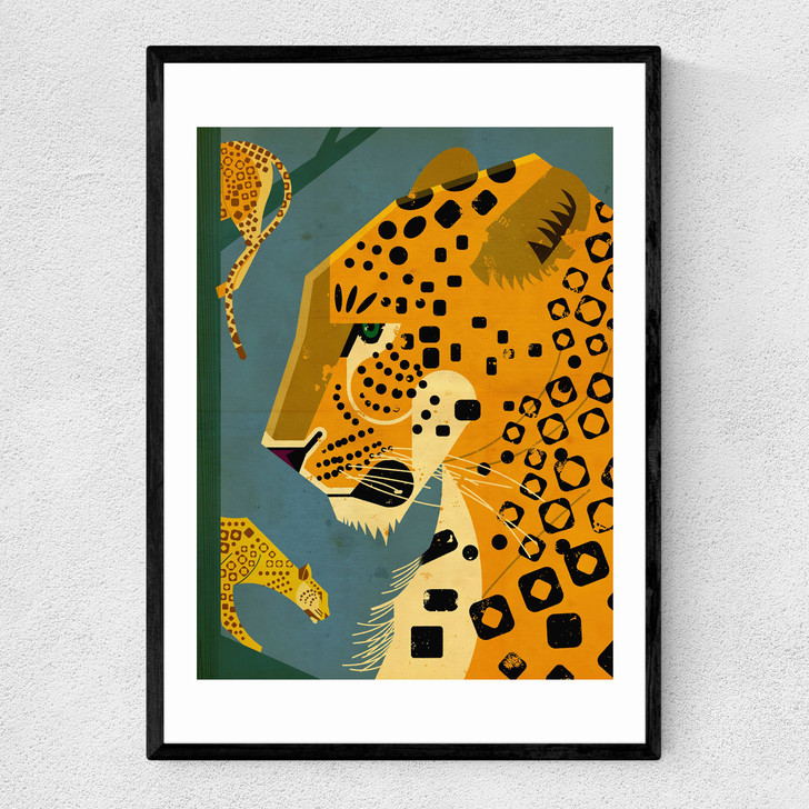 Leopard by Dieter Braun Narrow Black Frame