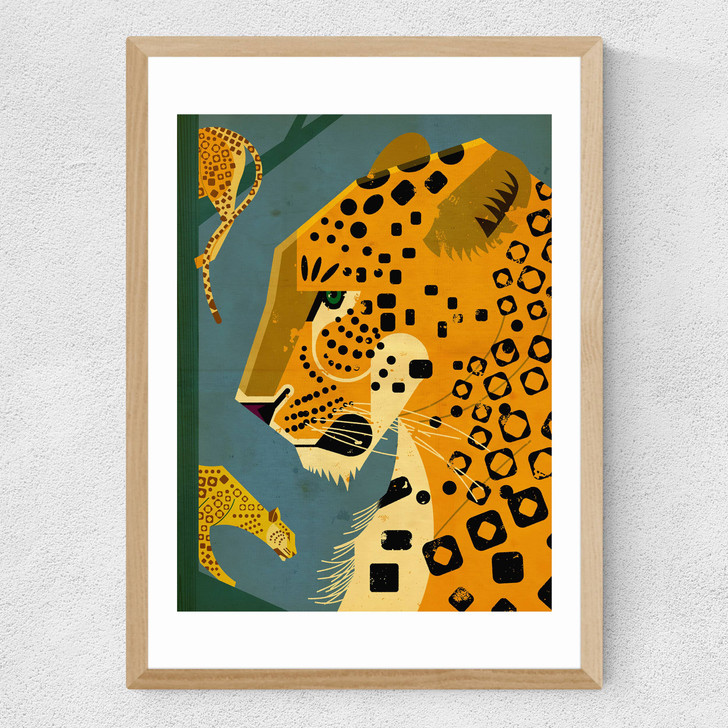 Leopard by Dieter Braun Medium Oak Frame
