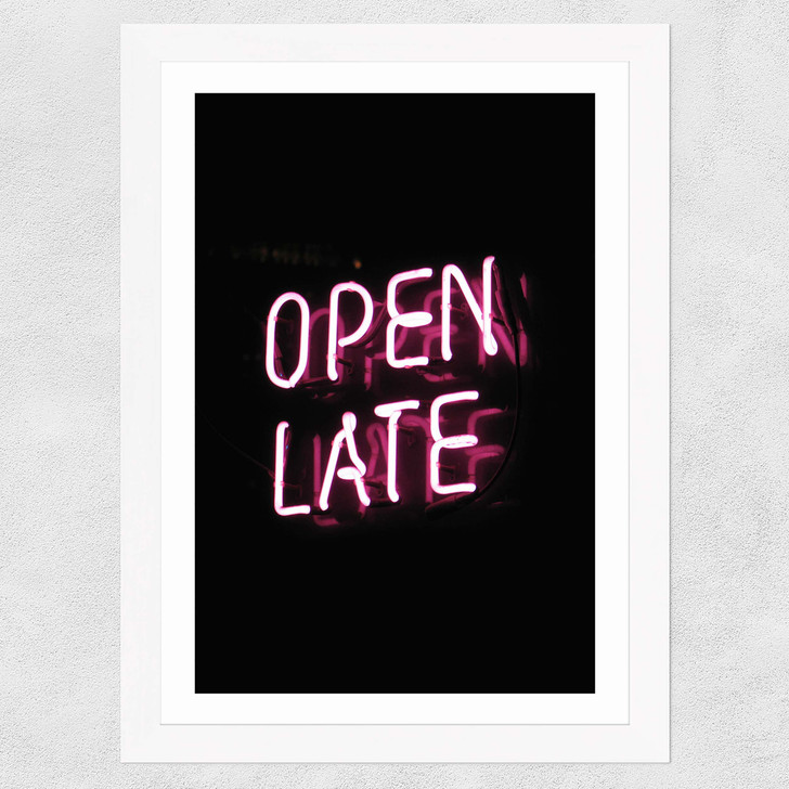 Open Late Wide White Frame