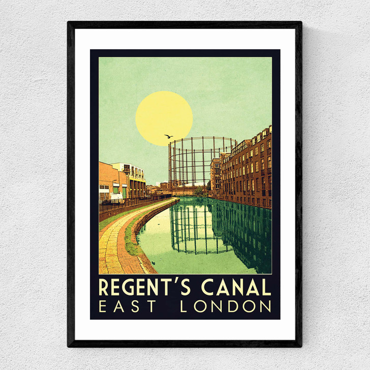 Regent's Canal, East London Narrow Black Frame