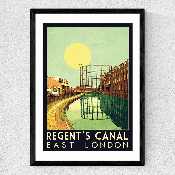 Regent's Canal, East London Medium Black Frame