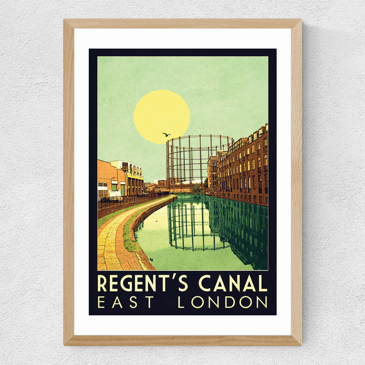 Regent's Canal, East London Medium Oak Frame