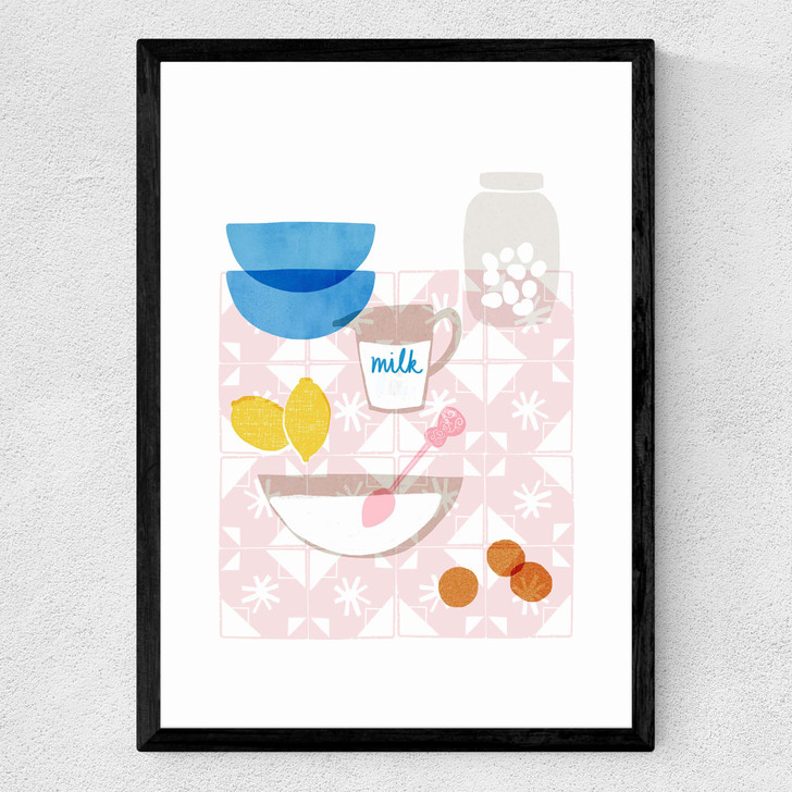 Portuguese Kitchen Medium Black Frame