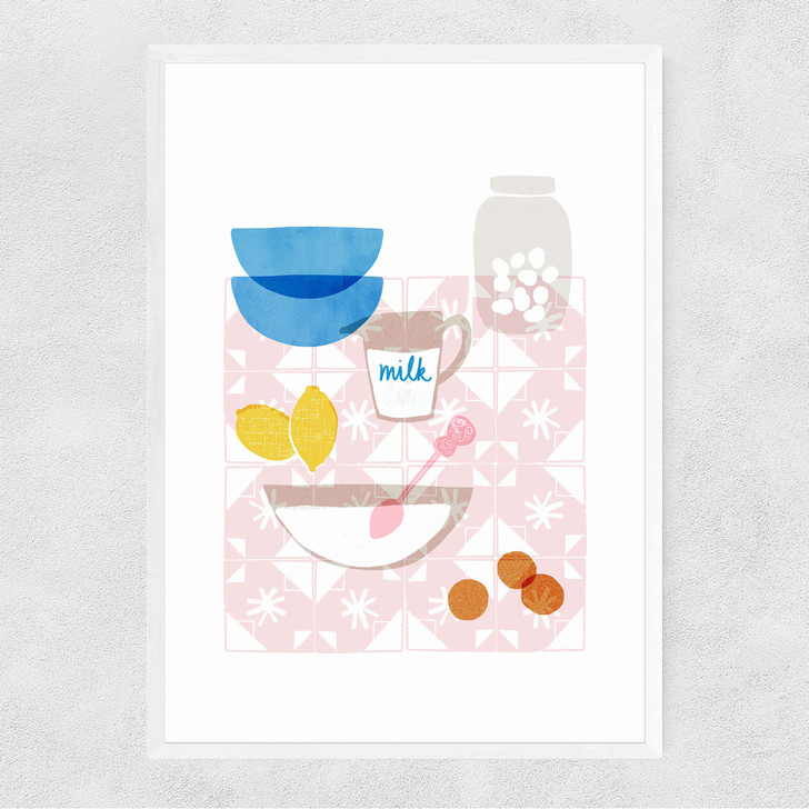Portuguese Kitchen Narrow White Frame