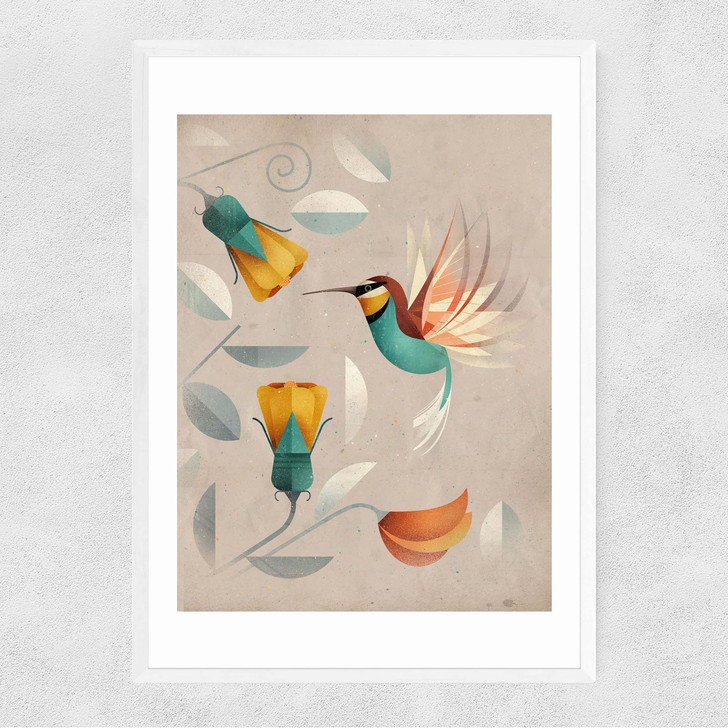 Hummingbird by Dieter Braun Narrow White Frame Hummingbird by Dieter Braun Narrow White Frame