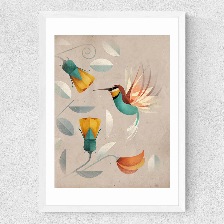 Hummingbird by Dieter Braun Medium White Frame Hummingbird by Dieter Braun Medium White Frame