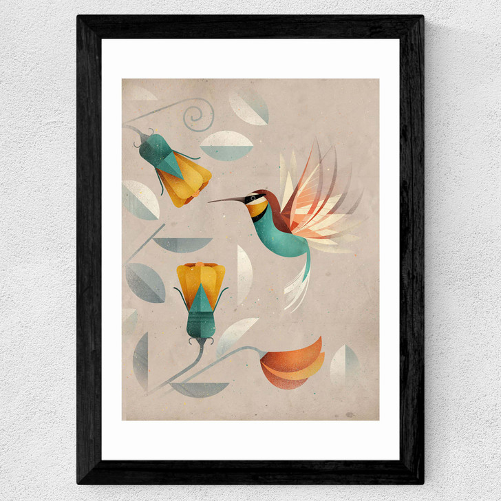 Hummingbird by Dieter Braun Wide Black Frame