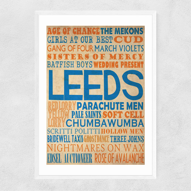 Leeds Music Narrow White Frame