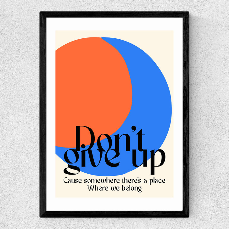 Don'T Give Up Medium Black Frame