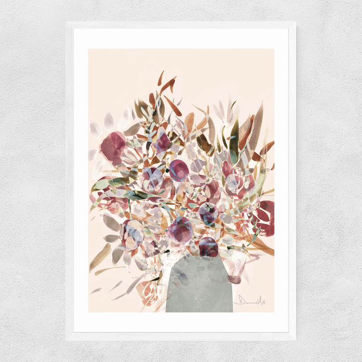 Blossoms by Dan Hobday Narrow White Frame