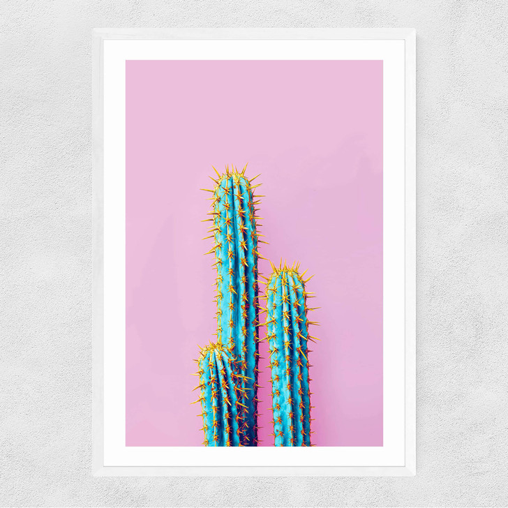 Fluoro Cactus Narrow White Frame Fluoro Cactus Narrow White Frame