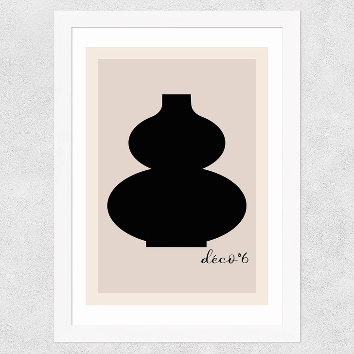 Modern Vase Deco VI Wide White Frame