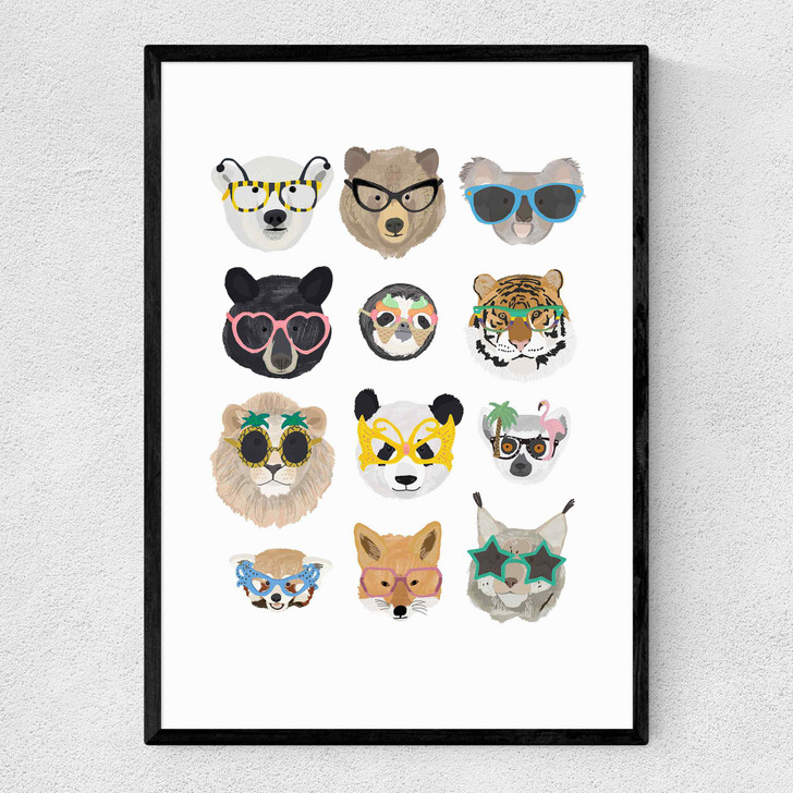 Big Cats by Hanna Melin Narrow Black Frame