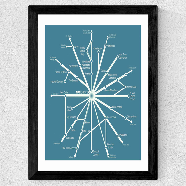 Manchester Connections Wide Black Frame Manchester Connections Wide Black Frame