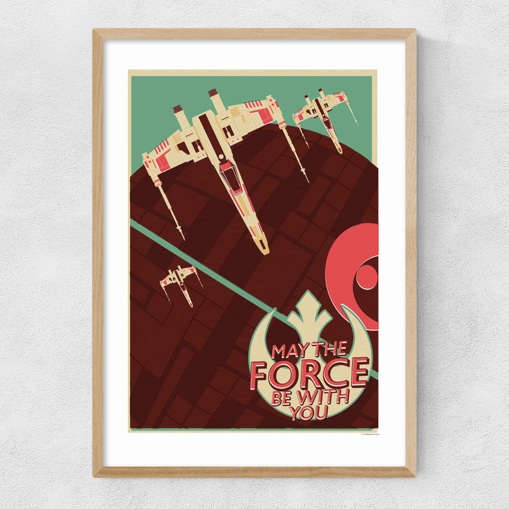 Offset X-Wing - Star Wars Narrow Oak Frame