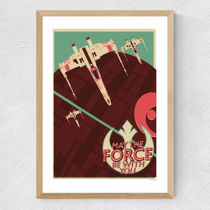 Offset X-Wing - Star Wars Medium Oak Frame