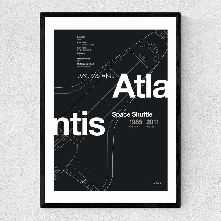 Atlantis I Narrow Black Frame