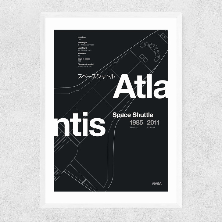 Atlantis I Narrow White Frame