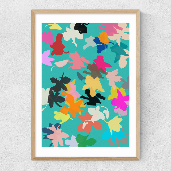 Orchids II Narrow Oak Frame Orchids II Narrow Oak Frame