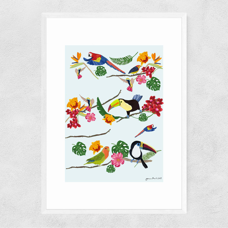 Birds by Hanna Melin Narrow White Frame Birds by Hanna Melin Narrow White Frame