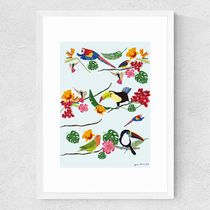 Birds by Hanna Melin Medium White Frame Birds by Hanna Melin Medium White Frame