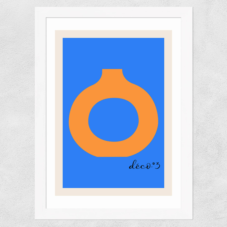 Modern Vase Deco III Wide White Frame Modern Vase Deco III Wide White Frame