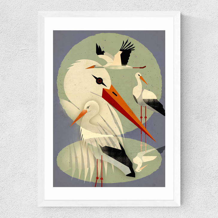 Storks Medium White Frame