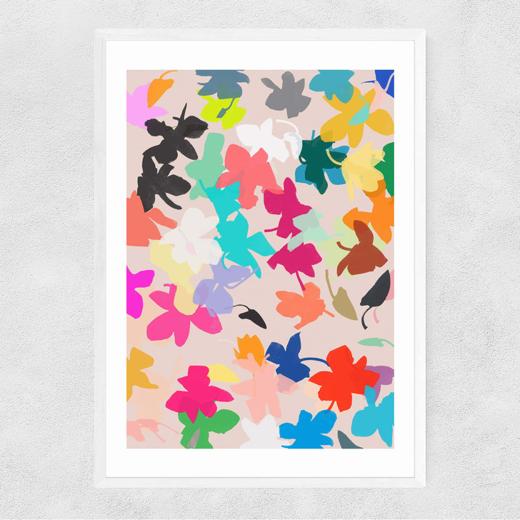 Orchids I Narrow White Frame