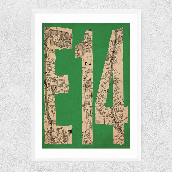 E14 Narrow White Frame