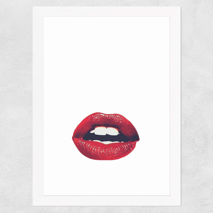 Lips Wide White Frame