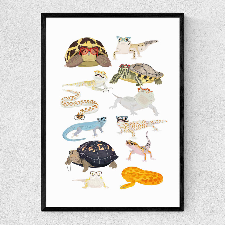 Reptiles in Glasses Narrow Black Frame