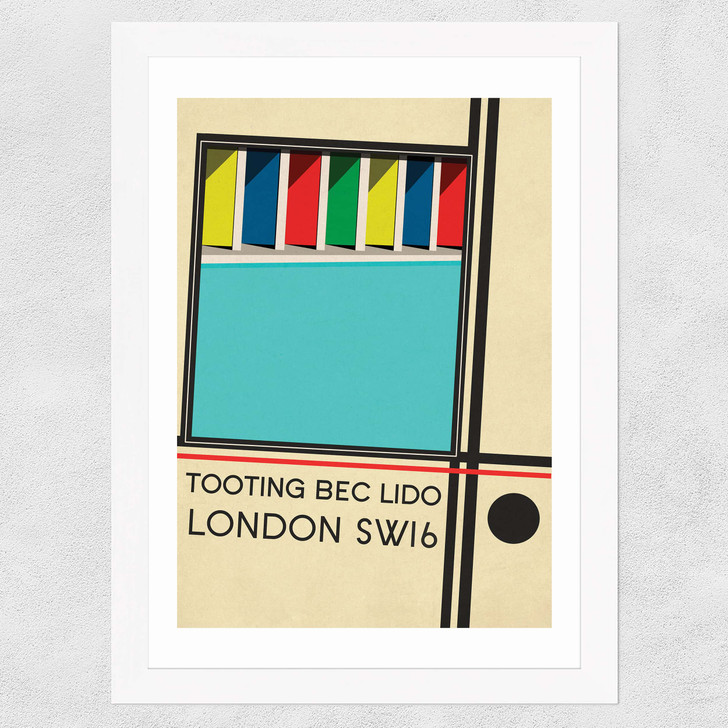 Tooting Bec Lido Wide White Frame