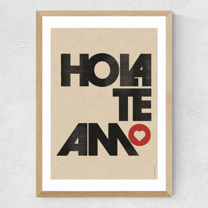 Hola, Te Amo Medium Oak Frame