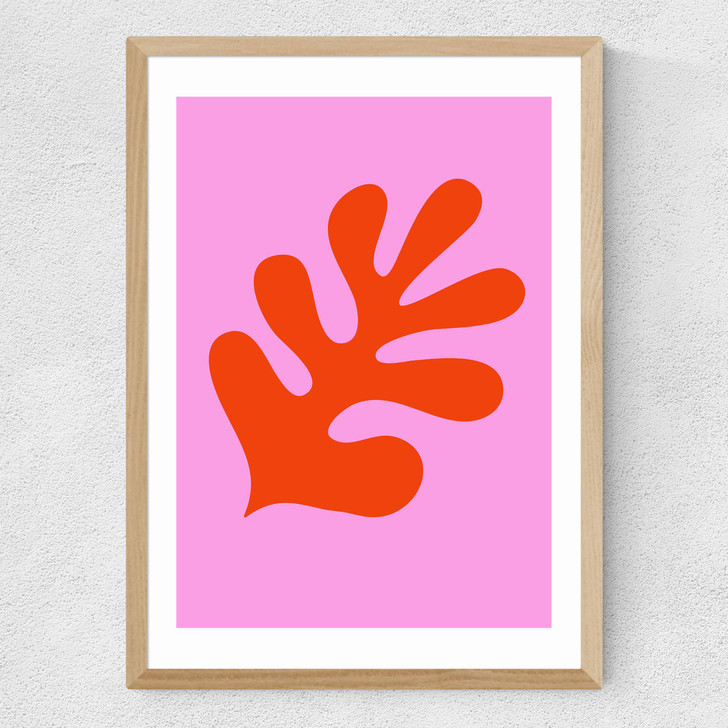 Abstract Flower II Medium Oak Frame