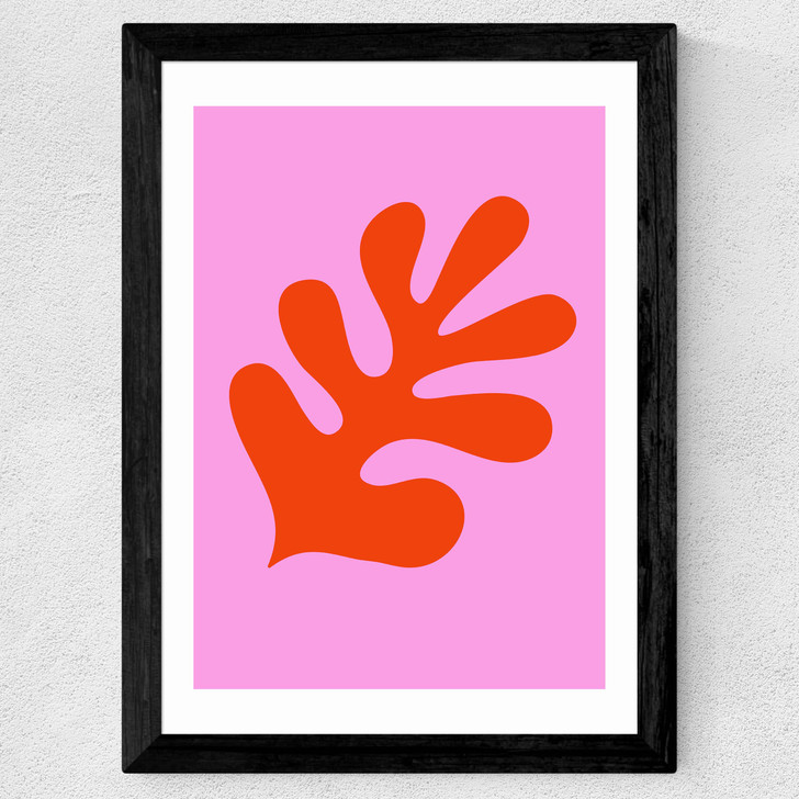 Abstract Flower II Wide Black Frame