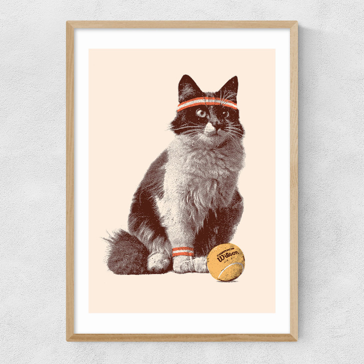 Chat Tennis Narrow Oak Frame