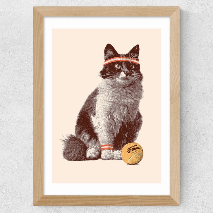 Chat Tennis Wide Oak Frame