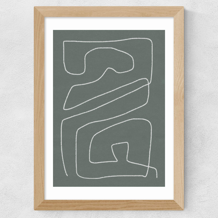 Line Abstract I Wide Oak Frame Line Abstract I Wide Oak Frame