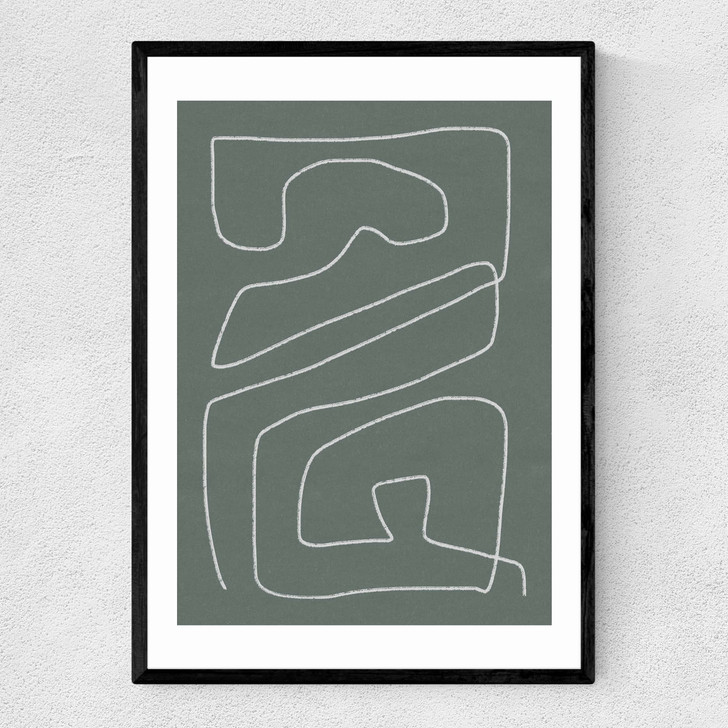 Line Abstract I Narrow Black Frame