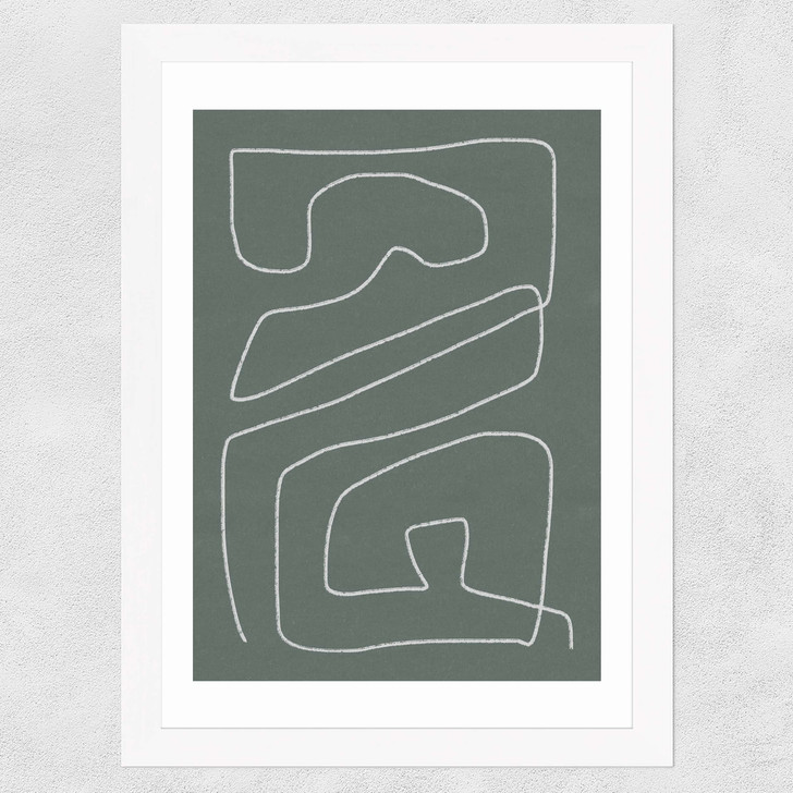 Line Abstract I Wide White Frame